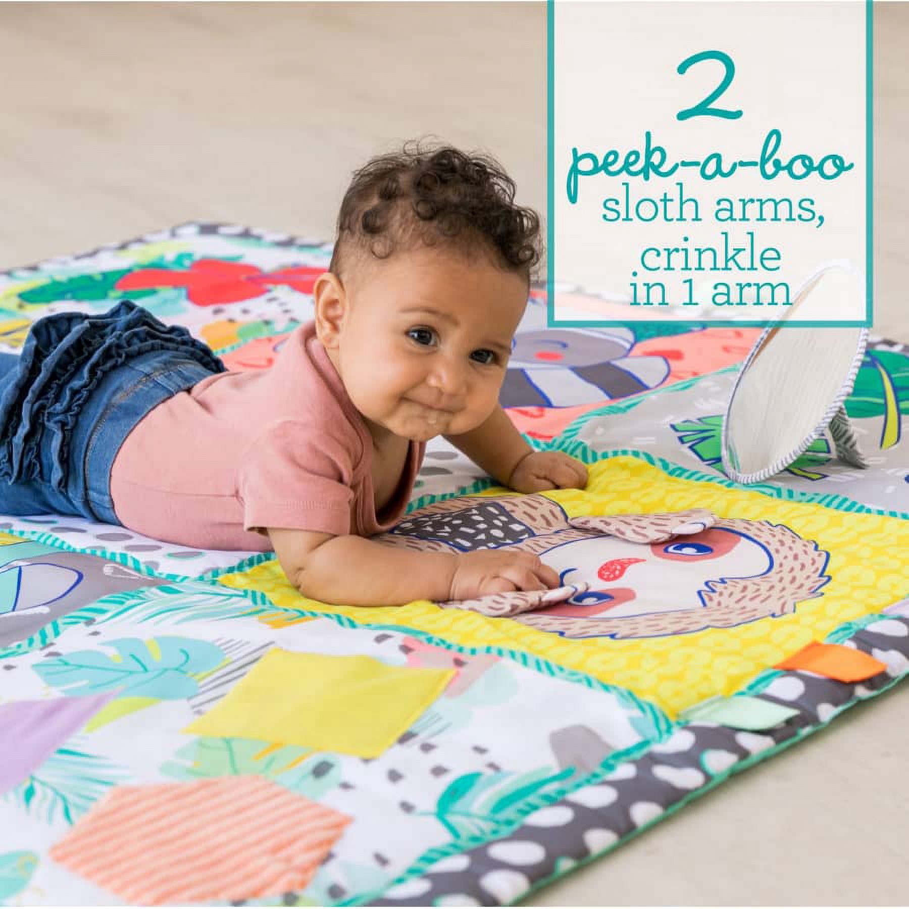 Infantino Giant Sensory Discovery Baby Playmat, Multicolor Jungle