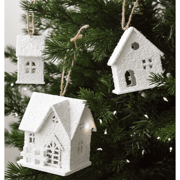 Christmas Decorations for Home Village Christmas Ski Lodge Wooden Snow Winter Scene Farmhouse Christmas Tree House Rustic Tabletop Holiday Decor Xmas Signs