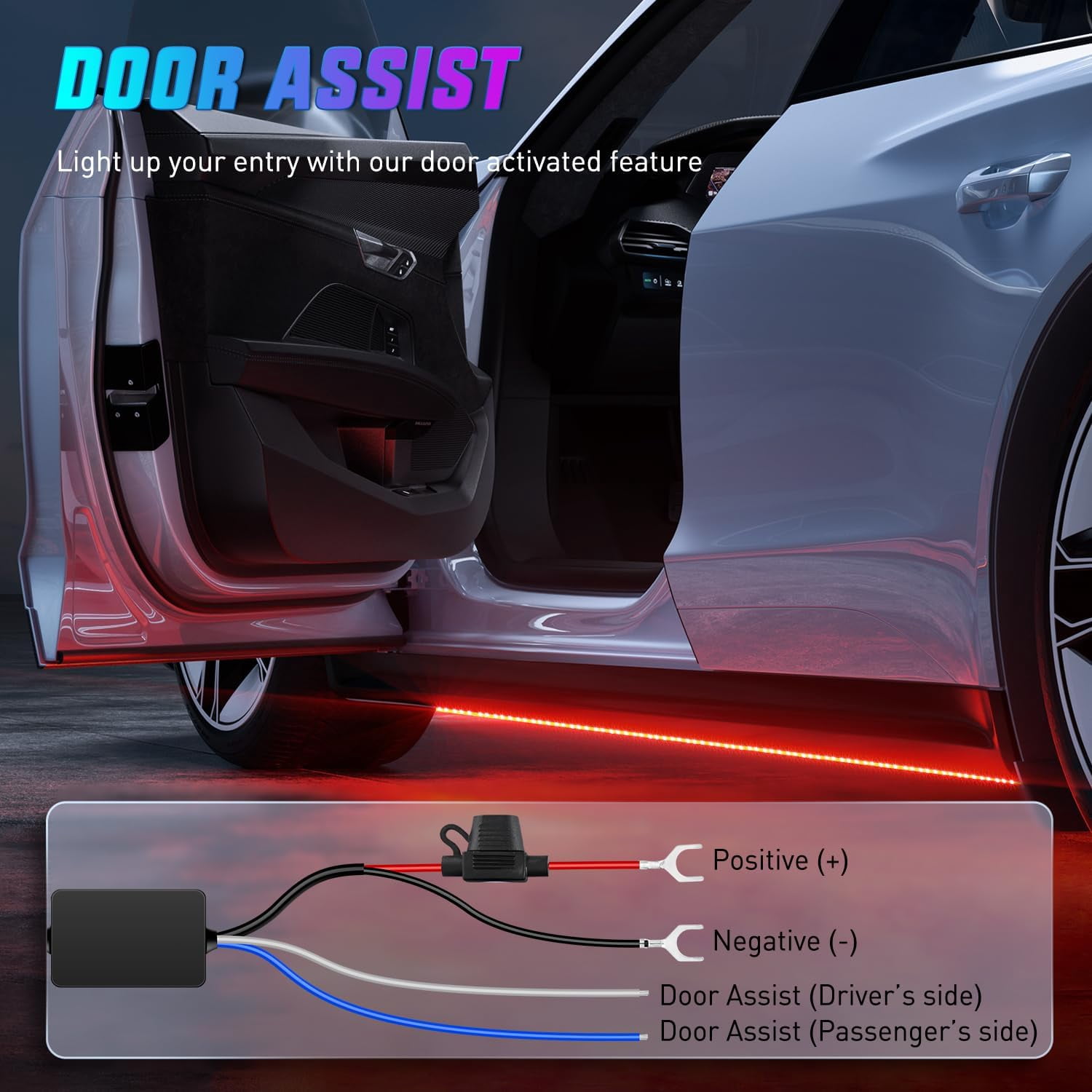 4Pcs Aluminum Underglow LED Lights for Cars,8 Color RGB 396 Led Sound Active Function Music Mode Underglow Kit,Music Mode with APP, Waterproof Underbody Neon Strip Light for Car SUV Truck