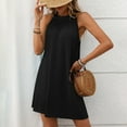 thumbnail image 6 of Huowey Women Swimwear Spring/Summer Solid Color Round Neck Sleeveless Loose Dress Brazilian Beachwear Honeymoon Cruise Trendy Wear, 6 of 9