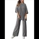 thumbnail image 3 of Traje Informal de Dos Piezas para Mujer, Ideal para Viajes y Vacaciones. Gris Oscuro M, 3 of 9