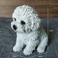 thumbnail image 5 of Cute Sitting Bichon Frise Puppy Statue, Lifelike White Dog Outdoor Figurines Miniature Resin Animal Sculpture Lawn Home Decor, 5 of 8