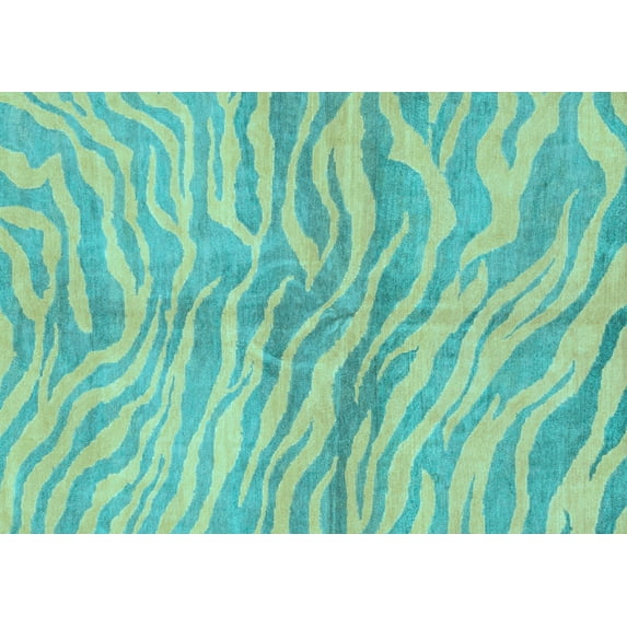 Ahgly Company Indoor Rectangle Animal Light Blue Modern Area Rugs, 3' x 5'