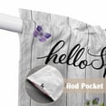 thumbnail image 4 of Hello Spring Swag Valances for Windows 2 Pack, Kitchen Window Curtains 36 Inch Length, Pastoral Purple Bottle Floral Gray Wooden Privacy Swag Curtains for Living Room/Bathroom with Rod Pocket 36"x36", 4 of 8