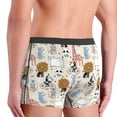 thumbnail image 4 of Men's Boxer Briefs, Hand Drawn Animals Soft Comfy Mens Underwear Boxer Briefs Breathable With Widen Waist, 4 of 7