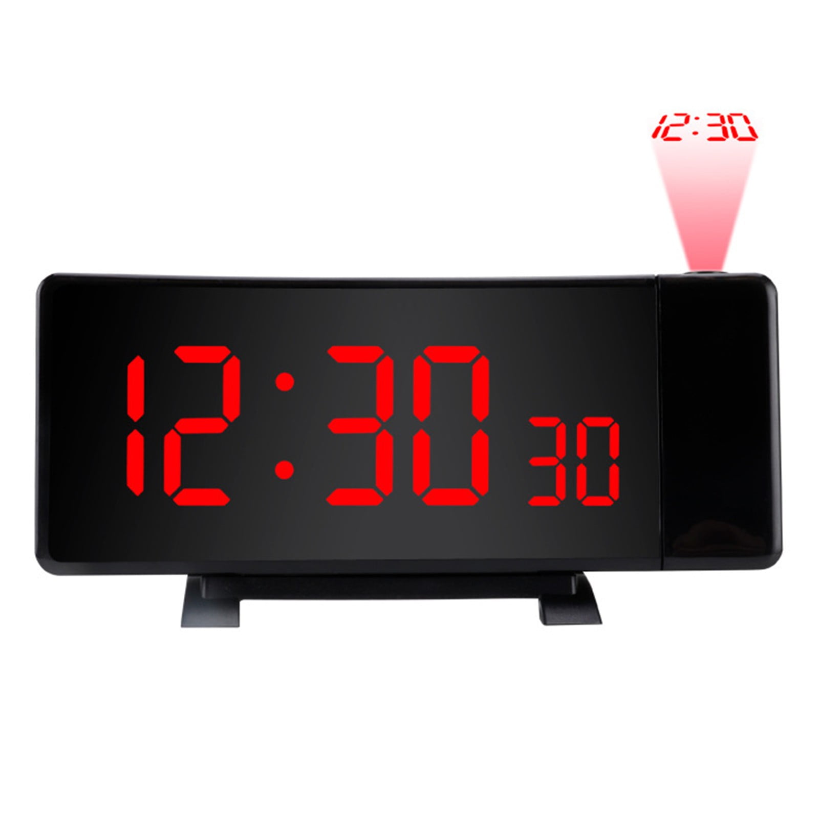 Projection clock large screen LED display electronic curved digital alarm clock