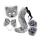 thumbnail image 4 of Conjunto de máscara y cola, lindo disfraz de Halloween, conjunto de guantes de cola de animal para Gris oscuro, 4 of 9