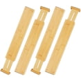 thumbnail image 1 of Divisores de cajones de bambú, bambú de primera calidad para una mayor durabilidad, organizador de cajones ajustable para mantener el orden en su espacio (4 piezas), 1 of 5
