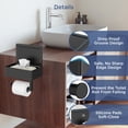 thumbnail image 4 of TVOFEK Matte Black Wall Mount Toilet Paper Holder with Shelf, Stainless Steel Hidden Flushable Wipes Dispenser for Bathroom Sanitary Napkins, Tampons, 4 of 12
