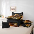 thumbnail image 6 of jejeloiu Cute Daisy Floral 7-Piece Bedding Comforter Set,Brown Capybara Kapibra King Bedding Sets,Rustic Plant Bed Sheets For Boys Girls,Microfiber Bedroom Decor Reversible, 6 of 8