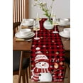 thumbnail image 4 of Red Plaid Snowman Christmas Burlap-Cotton Table Runner 48 Inches Long,Xmas Snowflake Birds Farmhouse Table Runners,Outdoor Dining Tablecloths Decor for Baby Shower Party Wedding 13x48, 4 of 9