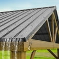 thumbnail image 4 of 12'x14' Hardtop Gazebo, Outdoor Wooden Coated Aluminum Frame Hard Top Gazebo with Galvanized Steel Double Roof, Permanent Metal Roof Gazebo Pavilion for Deck, Patio and Garden (Yellow-Brown), 4 of 6