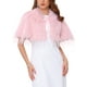 thumbnail image 1 of INSPIRE CHIC Cárdigan de noche de mujer de piel sintética con cuello de lazo para bodas elegantes 2XL Rosa, 1 of 6