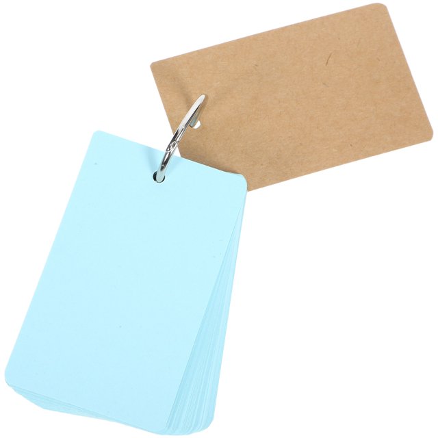EXHUMKY 1 De Tarjetas En Papel Azul Para Notas Con Anillo Ideal Para Escritura Y Manualidades