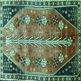 thumbnail image 1 of Ahgly Company Indoor Square Persian Turquoise Blue Traditional Area Rugs, 8' Square, 1 of 4