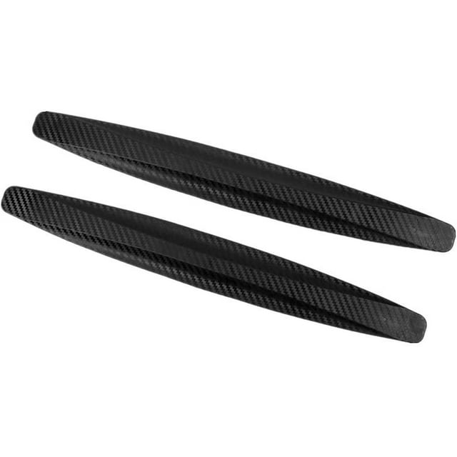 2 protectores universales de parachoques delantero y trasero para coche, de fibra de carbono, anticolisión, adhesivos antirayaduras, color negro