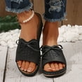 thumbnail image 3 of THDHVS Black Sandals Women,Sandals for Women 2025,Sandals Women Dressy Summer Flat Comfortable Fashion Beach Cute Ladies Slides Leather Casual Dress Black 6, 3 of 5