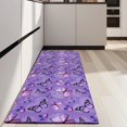 thumbnail image 4 of Purple Butterfly Pattern Kitchen Rug Mat,Kitchen Runner Rugs Non Skid Washable,Decorative Kitchen Floor Mats for Kitchen,Sink,Laundry,17"X47", 4 of 5