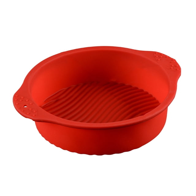 kurtrusly Wedding Birthday Party Cake Restaurant Reusable Washable Mousse Round Mould Kitchen Gadget Accessories Red 10 Inch 1Set