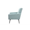 thumbnail image 5 of Accent Armchair, Modern Fabric Upholstered Leisure Chair with Metal Legs and High Backrest, Comfy Club Chair Single Sofa Chair with Thicken Cushion Seat for Living Room,Bedroom, Light Blue, 5 of 7