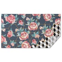 Pioneer Flower Floral Print Pattern Rectangle Tablecloth 60"x102",Waterproof Polyester Rectangle Table Cloth, Wipeable Spillproof Polyester Tablecloth for Dining, Camping, Indoor and Outdoor