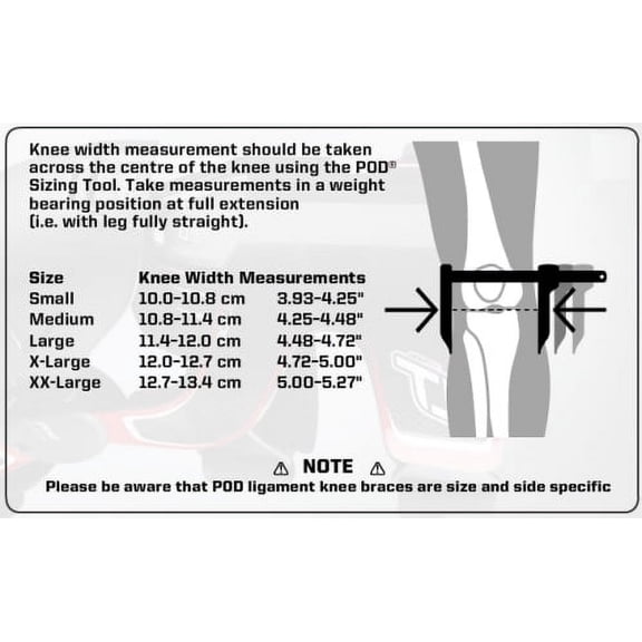 POD Knee Brace Sizing Tool White