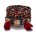 thumbnail image 3 of 5 Sets Bohemian Stackable Bead Bracelets For Women Stretch Multilayer Bracelet Set Multicolor Jewelry Bulk, 3 of 5