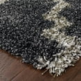 thumbnail image 4 of 4' X 6' Charcoal And Grey Geometric Shag Power Loom Stain Resistant Area Rug, 4 of 5