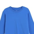 thumbnail image 5 of idosla Girls Crewneck Sweatshirt Long Sleeve Pullover Tops Drop Shoulder Sweatshirts Color Block Ribbed Trim for 5-14 Years (Blue, 9-10 Years), 5 of 5