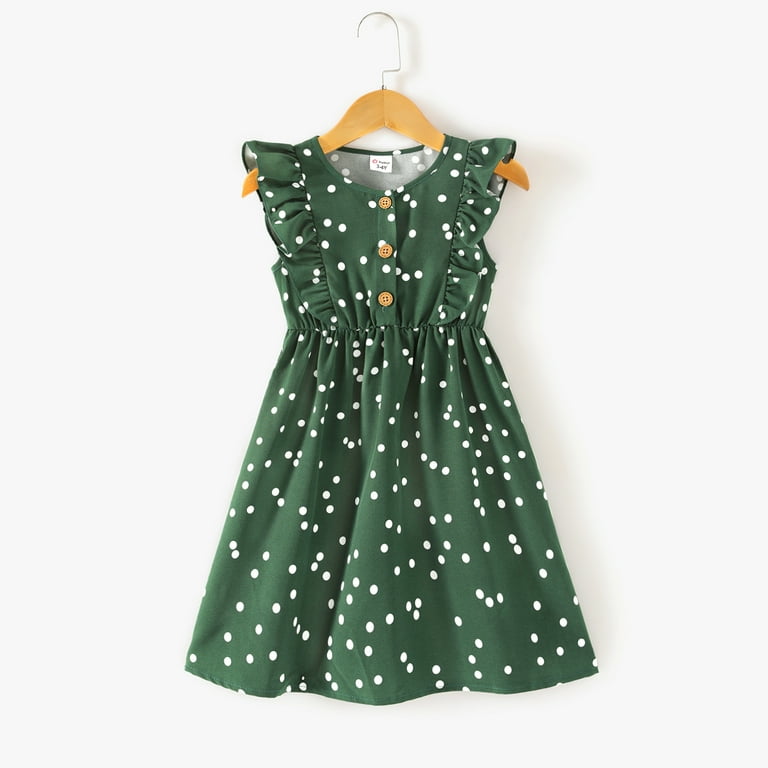 PatPat Family Matching Outfits Mommy and Me Dress Allover Polka Dots Dark  Green Ruffle Trim Tank Dress for Mom and Me Mother's Day Clothes for Mom -  Walmart.com