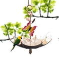 thumbnail image 2 of Inverted Umbrella Bird Feeder with Pink & Yellow Butterfly And Pink Leaf, Umbrella Bird Feeder Garden Patio Hanging Metal Crafts (1Pc), 2 of 6