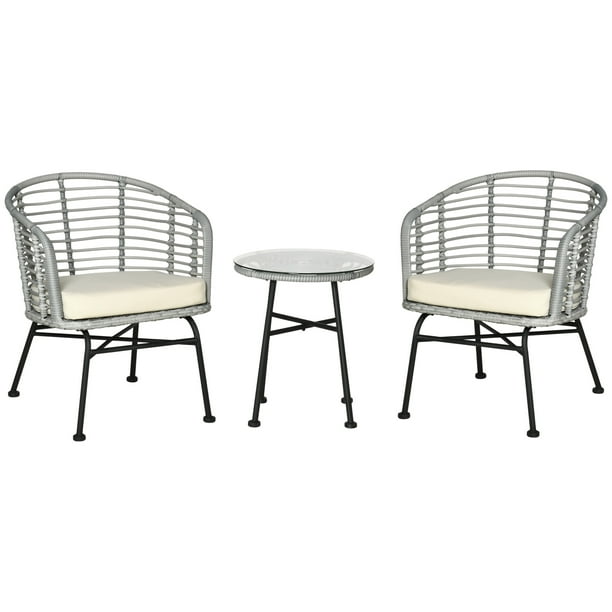 Outsunny 3Piece Patio Bistro Set, Outdoor Wicker Conversation Set with