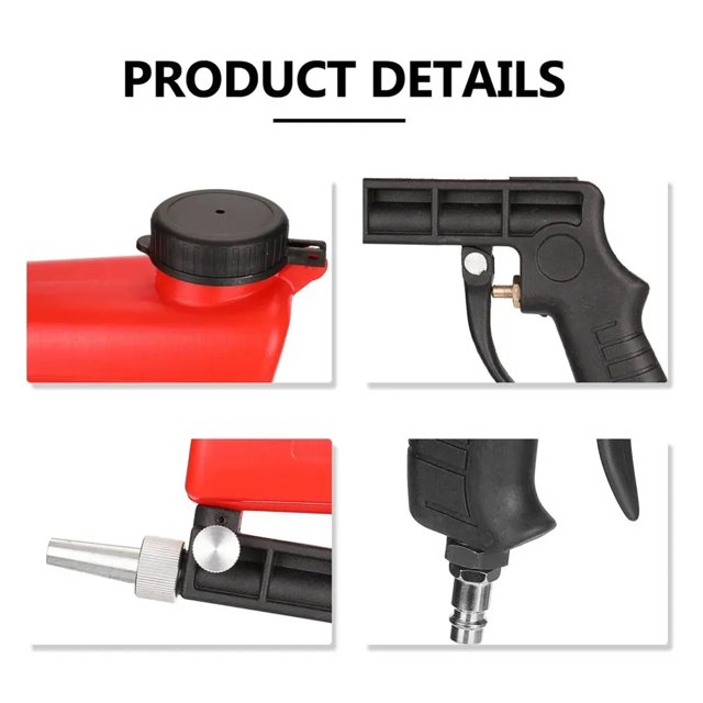 Máquina Neumática De Chorro De Arena Pistola de chorro de arena de aire de 90 psi, chorro de arena de mano portátil de 21 libras para reparación de automóviles Ndcxsfigh Para estrenar