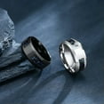 thumbnail image 4 of 316L Stainless Steel Gold Black Silver Band 8MM Mens Carbon Fiber Ring Size 7-12, 4 of 8