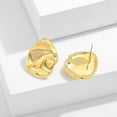 thumbnail image 5 of Irregular Gold Stud Earrings for Women Hammered Silver Stud Earrings Statement Geometric Earrings Vintage Gold Earrings, 5 of 6