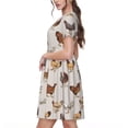 thumbnail image 2 of Balery Various Chicken Vestidos sueltos de manga corta para mujer, vestidos de verano 2025, vestidos casuales de corte A con vuelo., 2 of 6
