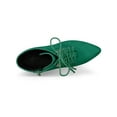 thumbnail image 4 of BLISSFUL STEP Women's Ankle Boots Faux Suede Lace Up Pointed Toe Stiletto Heel Ankle Booties Emerald Green 9, 4 of 7