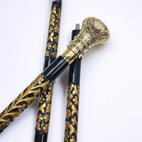 NORVILLE Gripping Walking Cane for Men with Walking Stick, Black, 36"