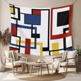 thumbnail image 2 of Red Blue Black, Tapestry for Bedroom Wall Hanging Tapestry, Geometric Yellow Abstract Middle Century Ceiling Backdrop Tapestries Poster Blanket Wall Decor for Teens Room Living Room Dorm 59" x 90", 2 of 8