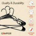 thumbnail image 4 of Black Plastic hangers 100 Pack– Heavy-Duty Plastic Hangers Slim and Space-Saving Hangers, Durable & Lightweight PP Hangers with Non-Slip Shoulder Notches for Slip Dresses, Suits, Jackets & Camisoles, 4 of 9