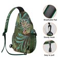 thumbnail image 4 of Jungle Leaves Sling Backpack, Lightweight Tropical Crossbody Bag with Hawaiian Floral Pattern, Exotic Botanical Print, Palm Leaves and Colorful Summer Style, 4 of 6