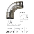 thumbnail image 2 of Lavi 2" Satin Solid Stainless Steel Radius Flush Elbow 90 degree, 2 of 4