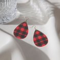 thumbnail image 5 of Red And Black Plaid Acrylic Dangle Teardrop Earrings For Women Lady, 5 of 7