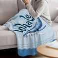 thumbnail image 3 of Navy Blue Whale Blanket Soft Cozy Warm Throw Blanket for Couch, Plush Fuzzy Flannel Fleece Blankets for Sofa, Summer Coastal Bubbles Ocean Waves Bed Blankets Lightweight Gifts for Women, 30"x40", 3 of 9