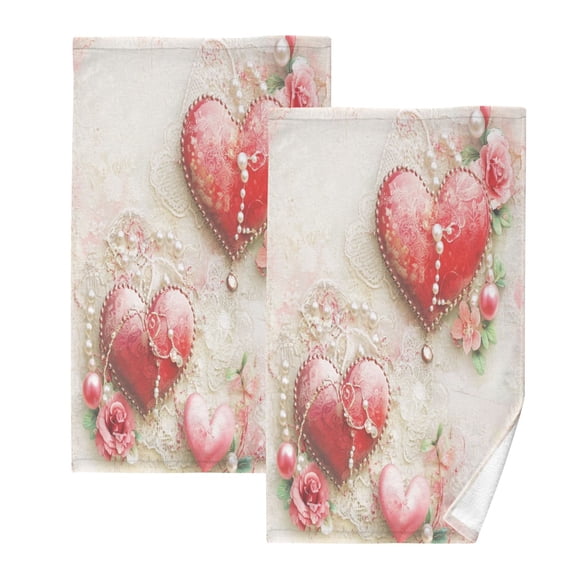 BZSMCE Face Towel Hand Towel Bath Towel Cotton Bath Towel Sets Hand Bath Towels Fashion Valentines Day Heart Pattern Pattern