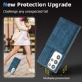 thumbnail image 5 of Compatible with Samsung Galaxy S22 Ultra Case, Classic Wallet Case, Lanyard Wrist Strap with Kickstand PU Leather Card Holder Protective Cover for Samsung Galaxy S22 Ultra,Blue, 5 of 6