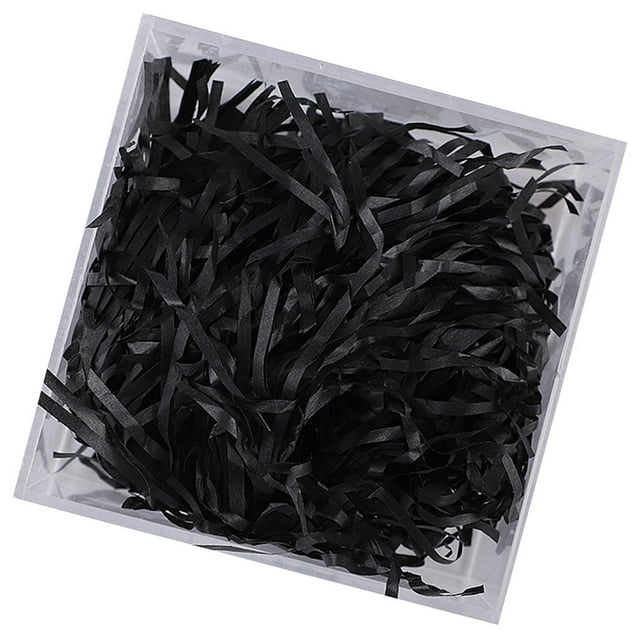 1 Pack Lafite Paper Raffia Filler Crinkle Lafite Paper Colorful Shredded Box Packaging Decoration Practical Wedding Party Easter New Year Black