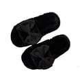 thumbnail image 5 of Women Fluffy Faux Fur Glitter Bow Square Open Toe Slide Slippers Black 7.5-8.5, 5 of 9