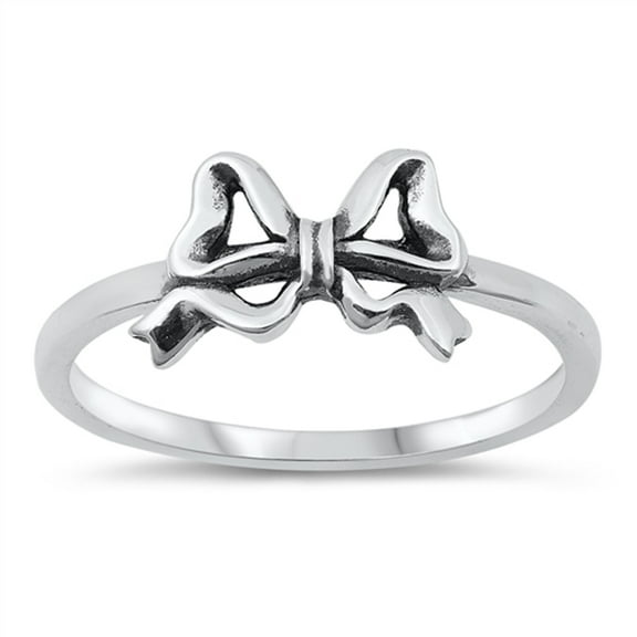 Ribbon Gift Love Knot Prize Ring .925 Sterling Silver Band Jewelry Female Male Unisex Size 6