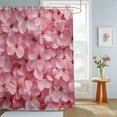 thumbnail image 2 of Bathroom Shower Curtain Spring Pastoral Pink Flower on Linen Waterproof Shower Curtains with Hooks, Watercolor Floral Plant Bath Curtains Bathtub Curtain Home Decor 72x72in, 2 of 9